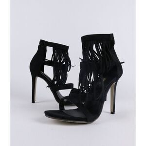 Strappy Fringe Heels 